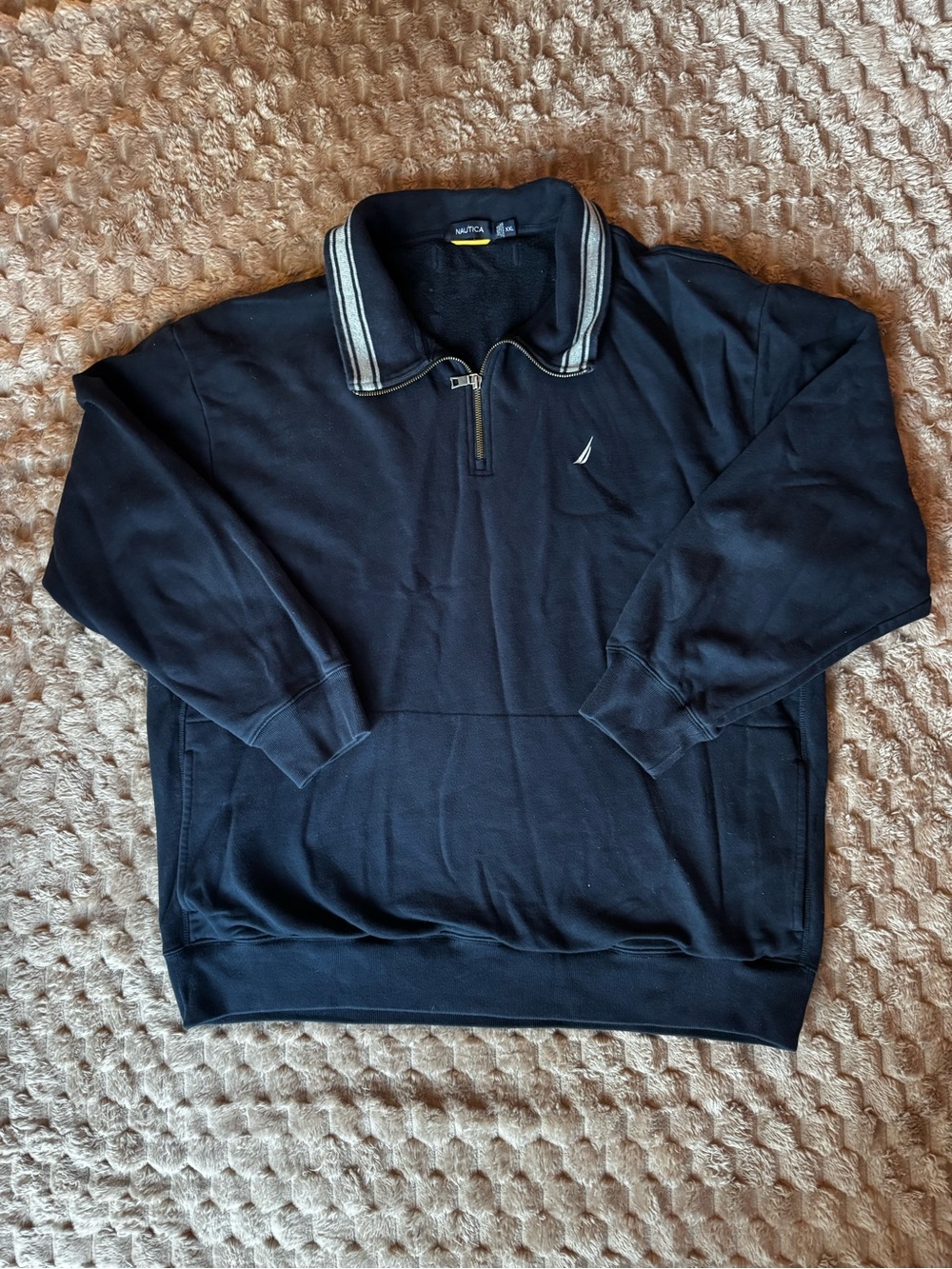 Nautica Men’s Navy Quarter-Zip Pullover Sweater Size XXL